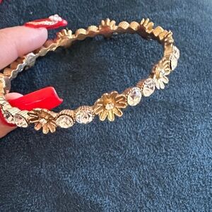 Elegant Floral Gold and Silver Bracelet